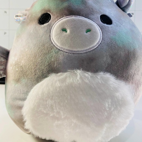 Squishmallow Will Dragon 12" Plush Green Furry Belly Cloudy Sky Camo Animal Soft - Picture 11 of 13